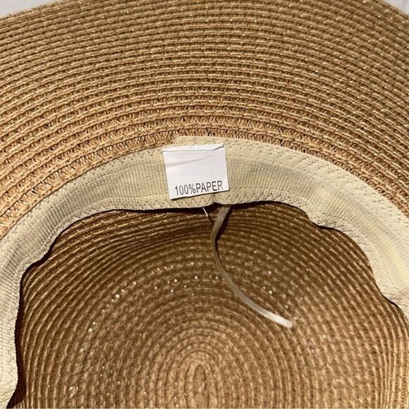 Tan Leopard Gold Tone Chain Scarf Puerto Rico Floppy Hat - Picture 5 of 6
